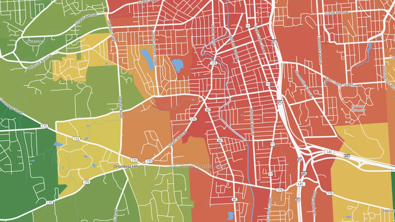 Elmwood, Syracuse, NY Map of Murder Rates