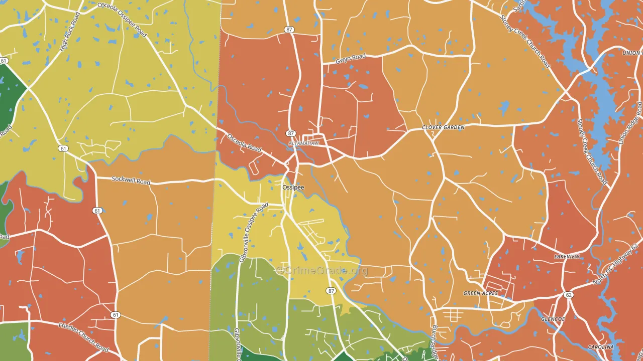 Elon College, NC Map of Murder Rates