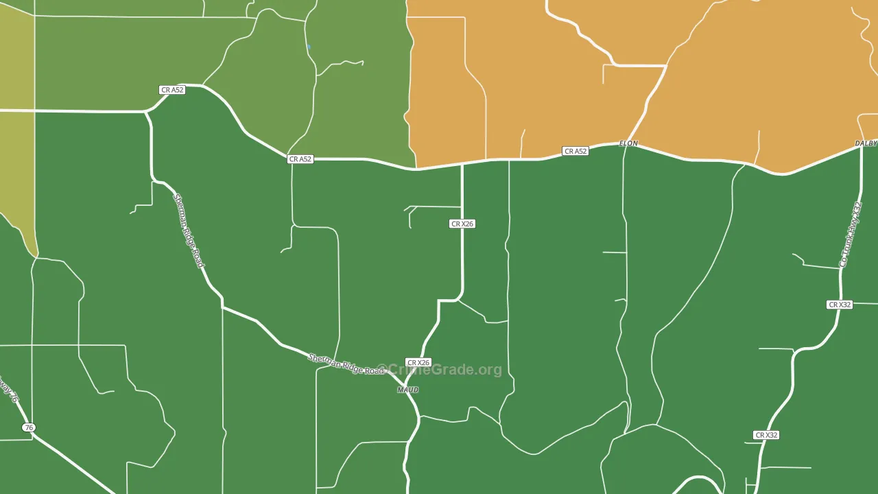 Elon, IA Map of Murder Rates