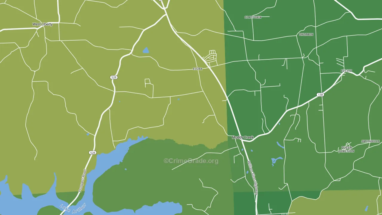 Elora, PA Map of Murder Rates