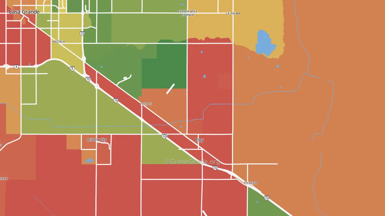 Eloy, AZ Map of Murder Rates