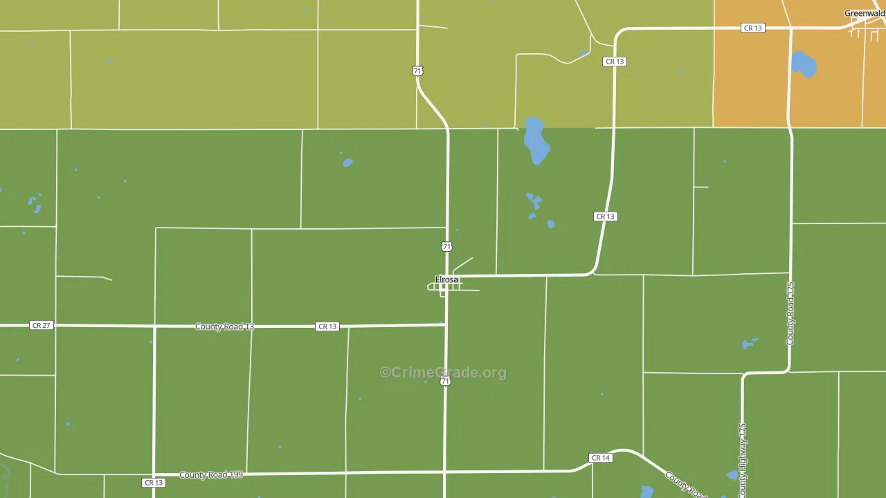 Elrosa, MN Map of Murder Rates