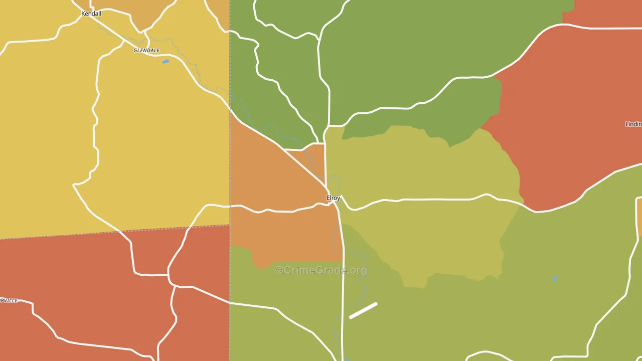 Elroy, WI Map of Murder Rates
