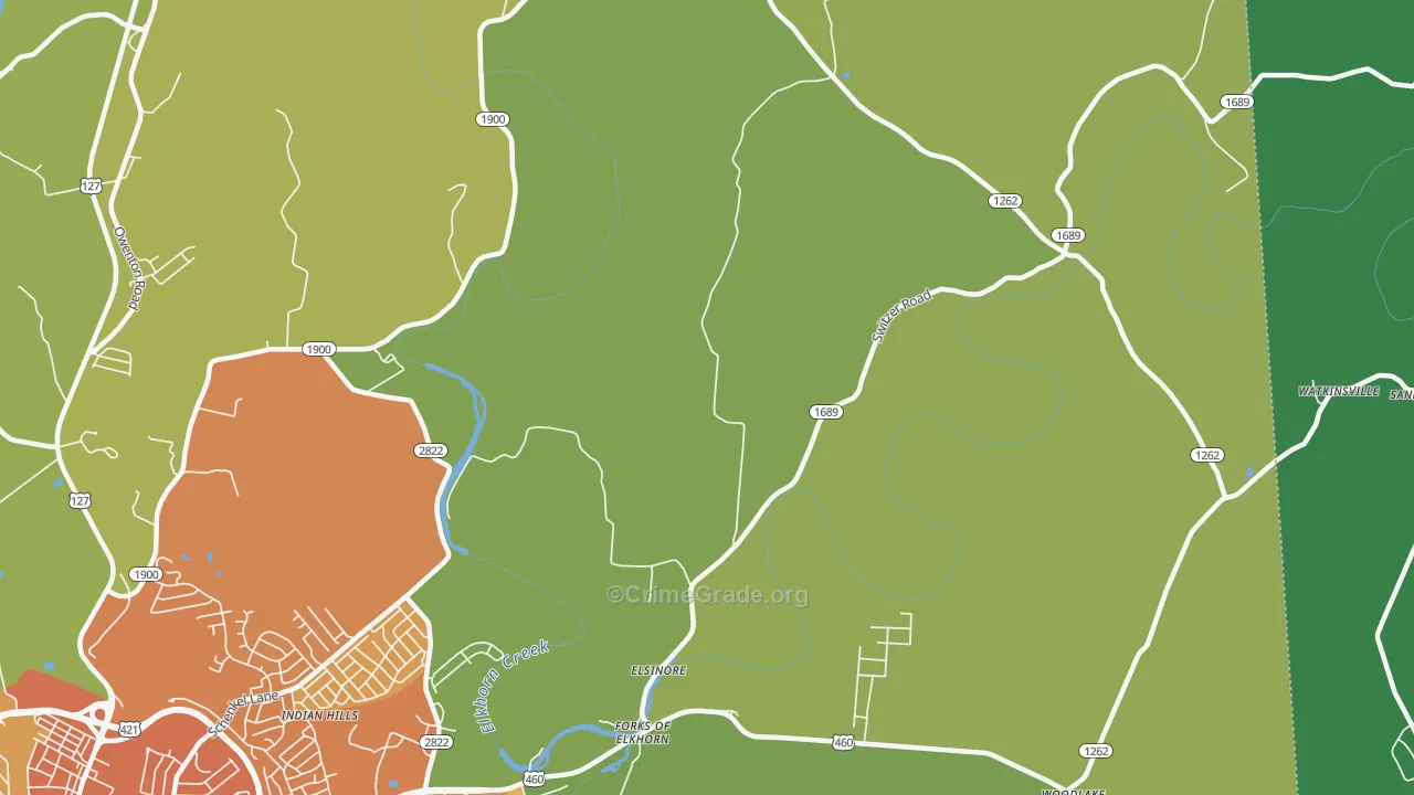 Elsinore, KY Map of Murder Rates