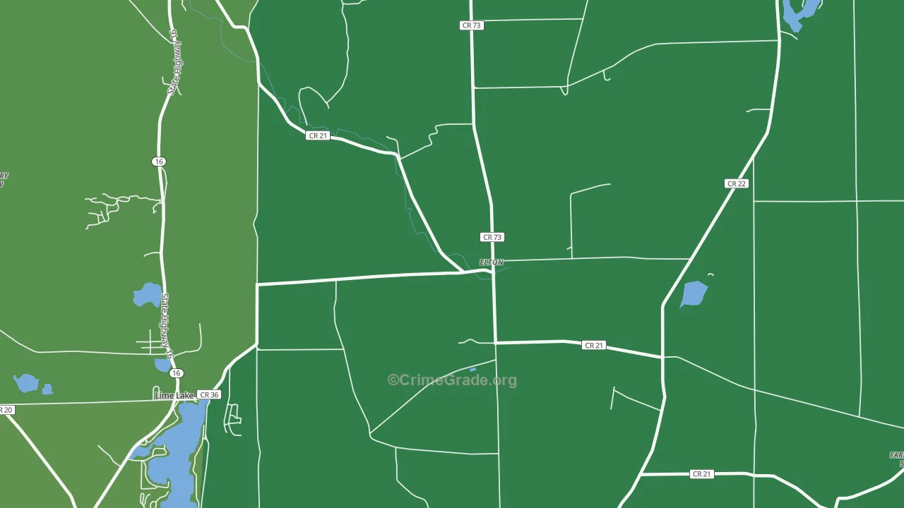 Elton, NY Map of Murder Rates
