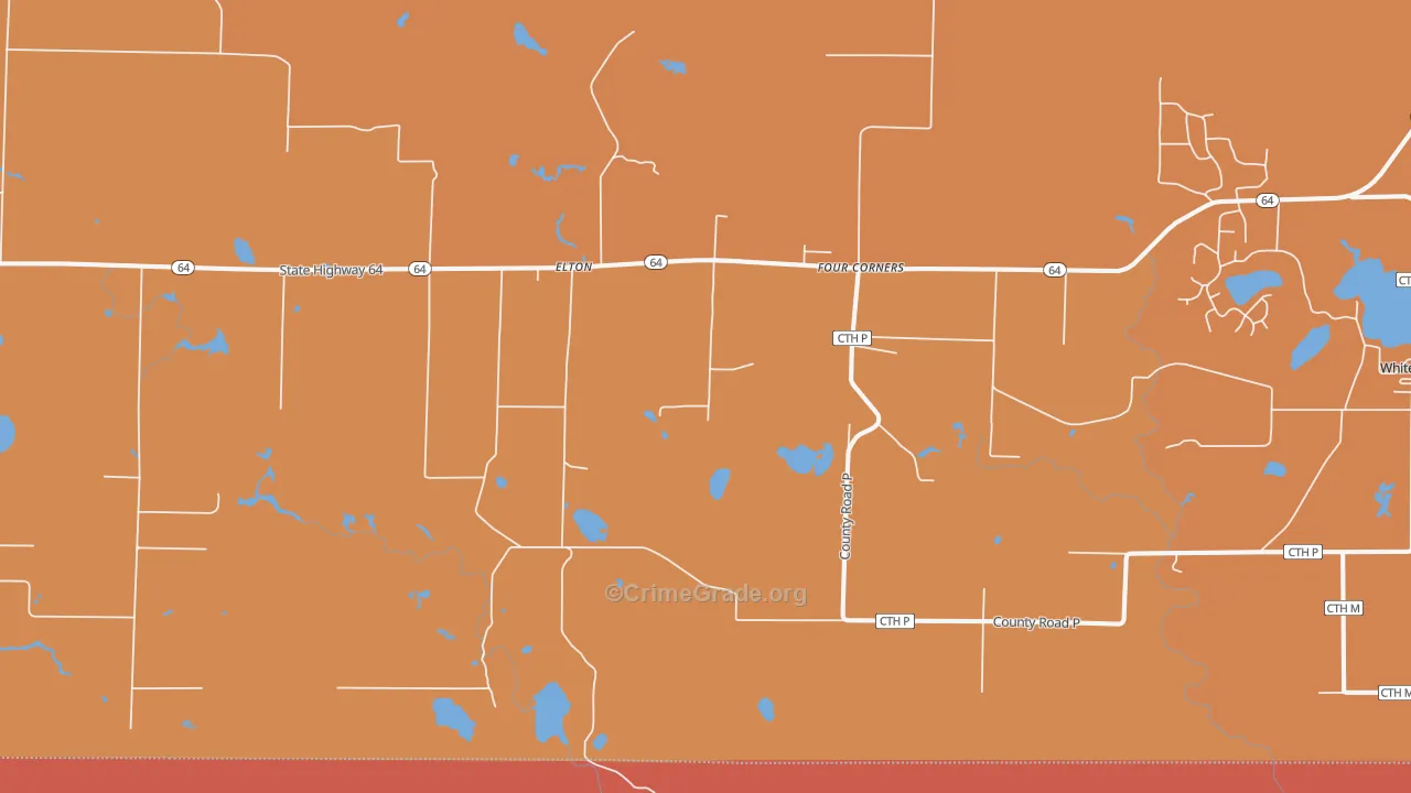 Elton, WI Map of Murder Rates