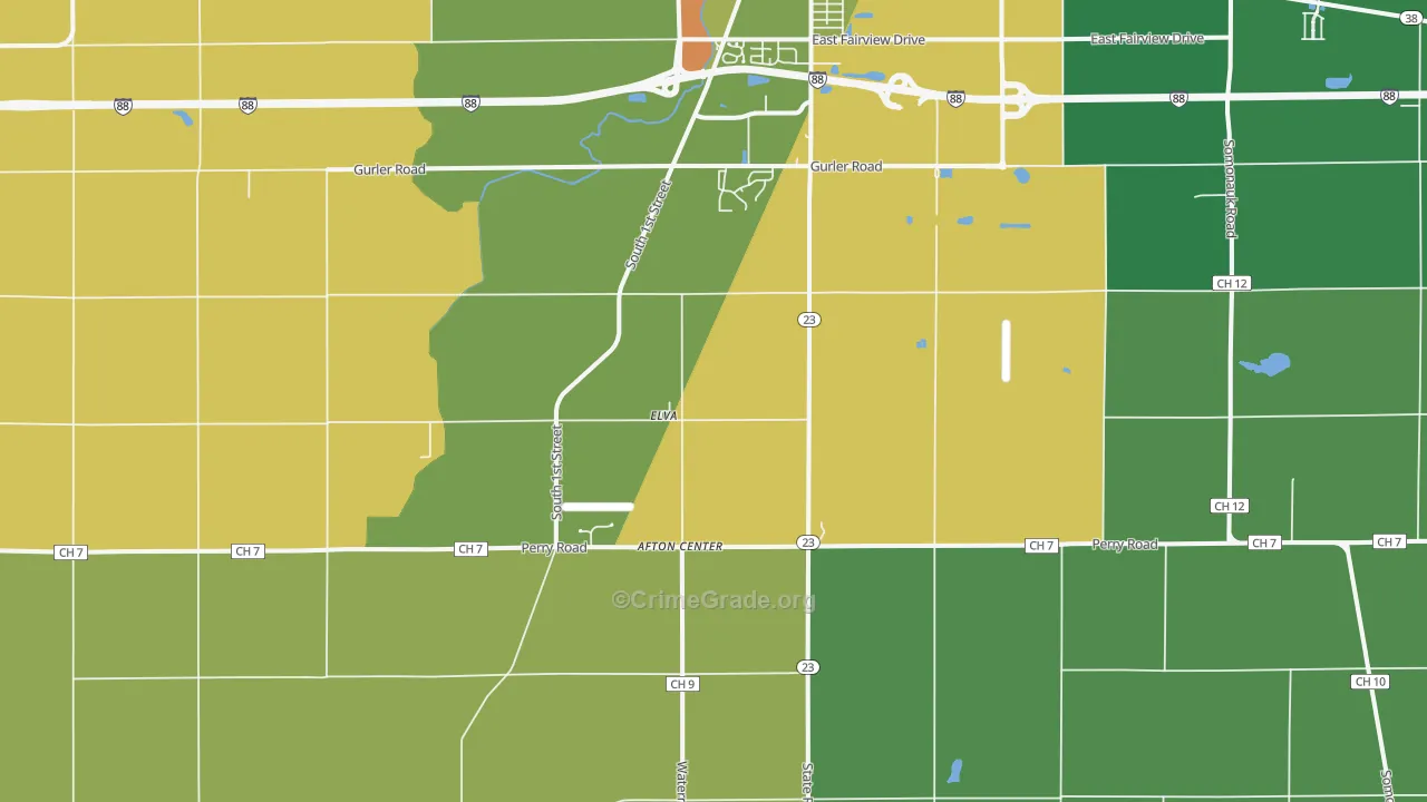 Elva, IL Map of Murder Rates