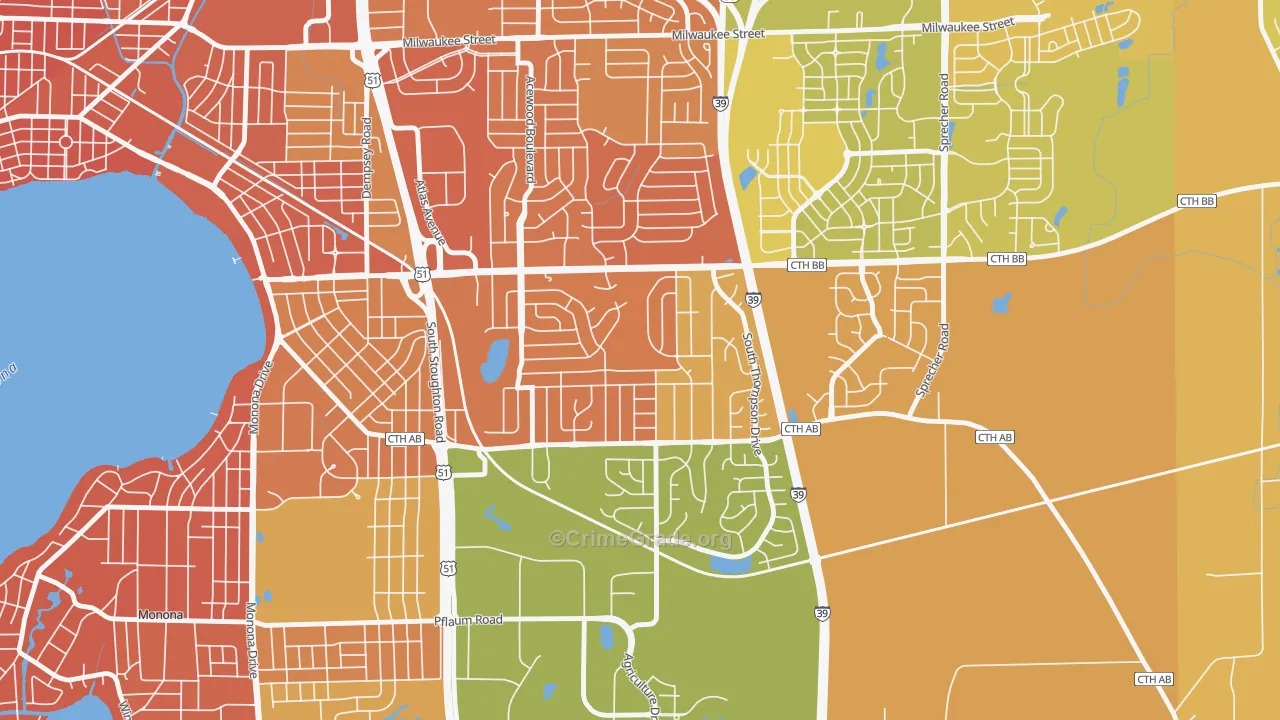 Elvehjem, Madison, WI Map of Murder Rates