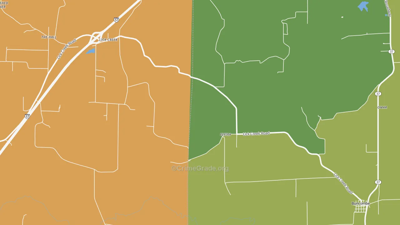 Elvira, IL Map of Murder Rates