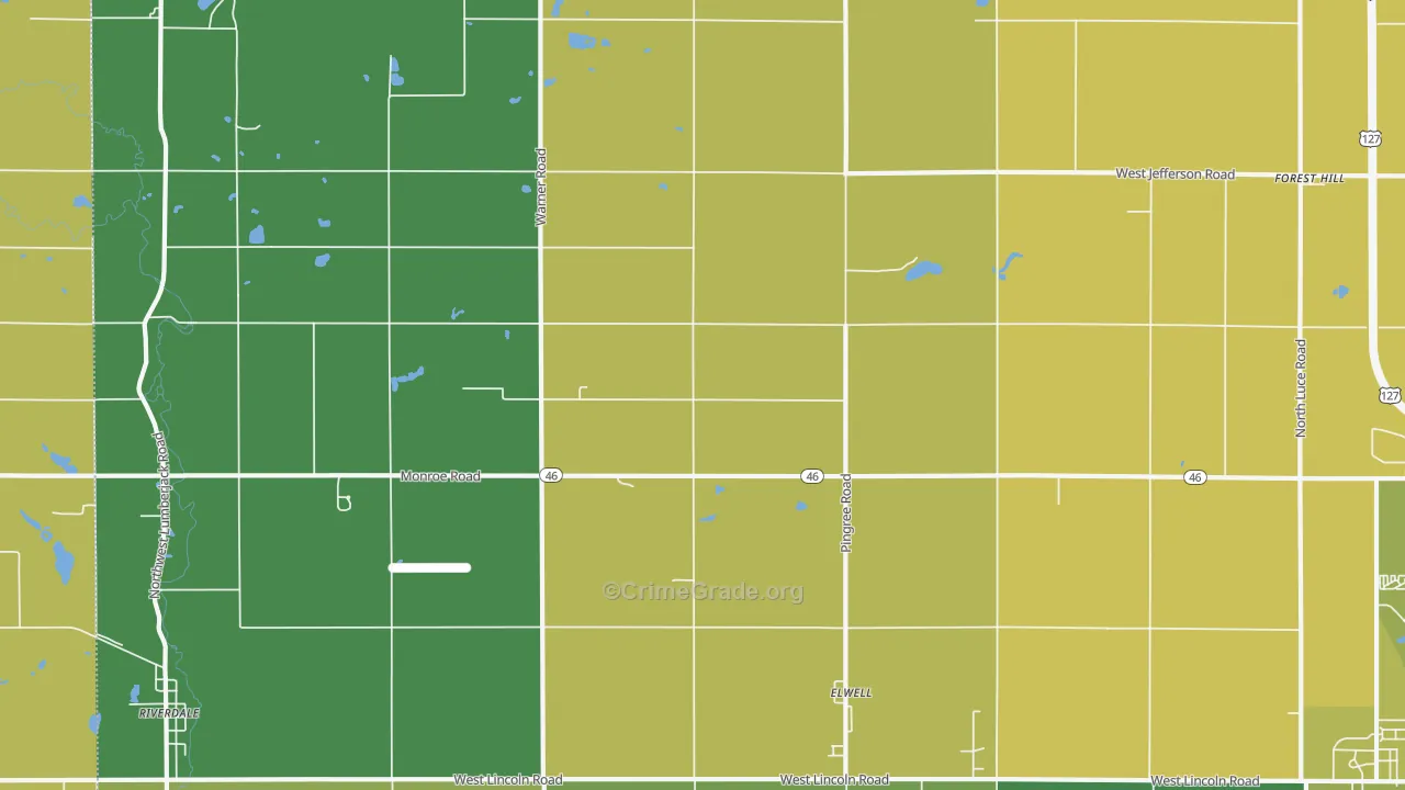 Elwell, MI Map of Murder Rates