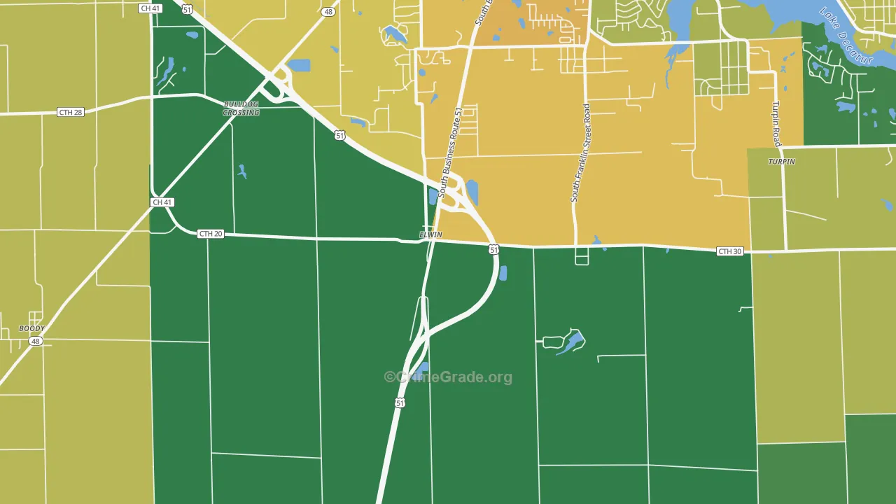 Elwin, IL Map of Murder Rates