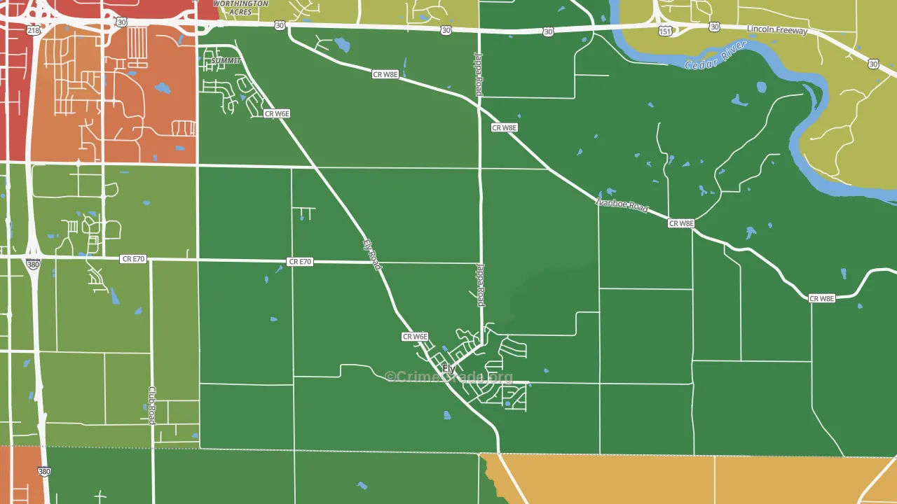 Ely, IA Map of Murder Rates