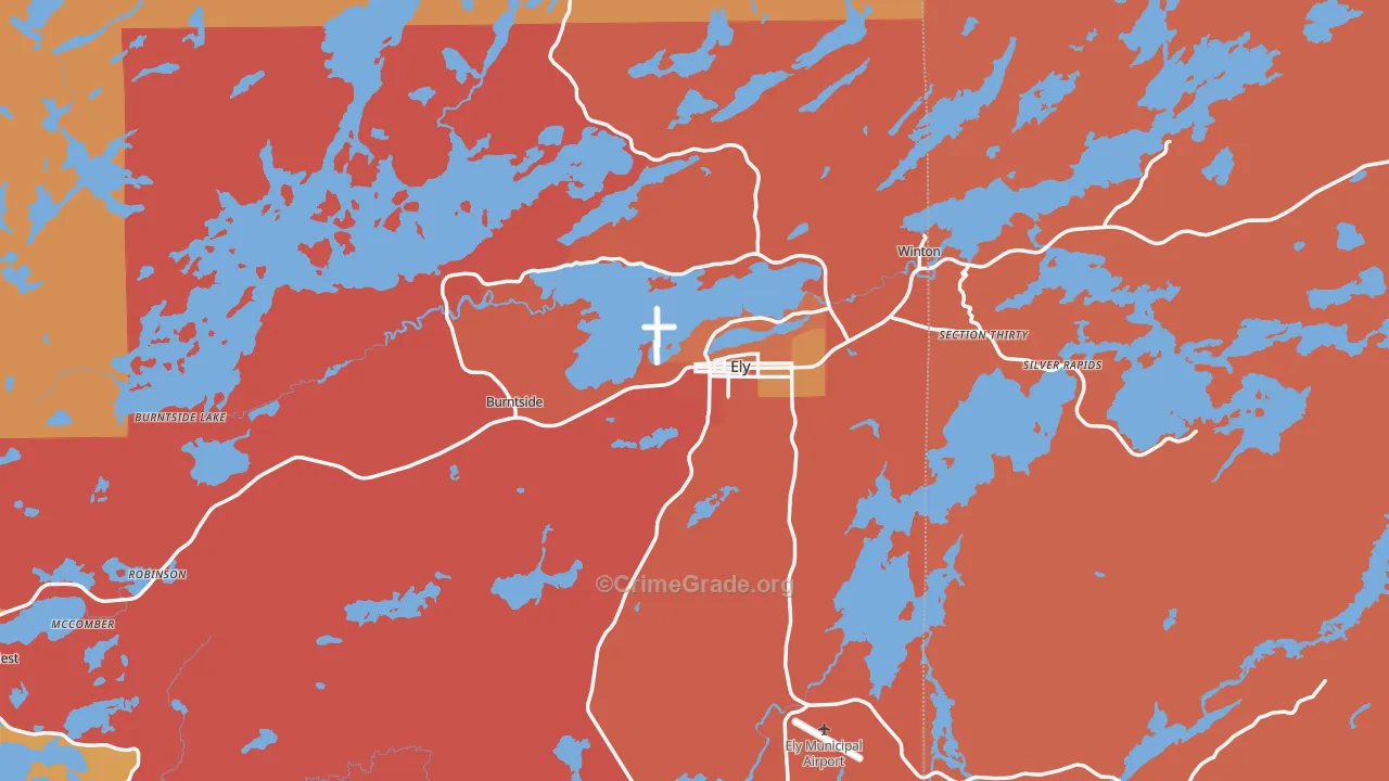 Ely, MN Map of Murder Rates
