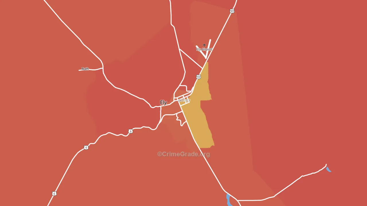 Ely, NV Map of Murder Rates