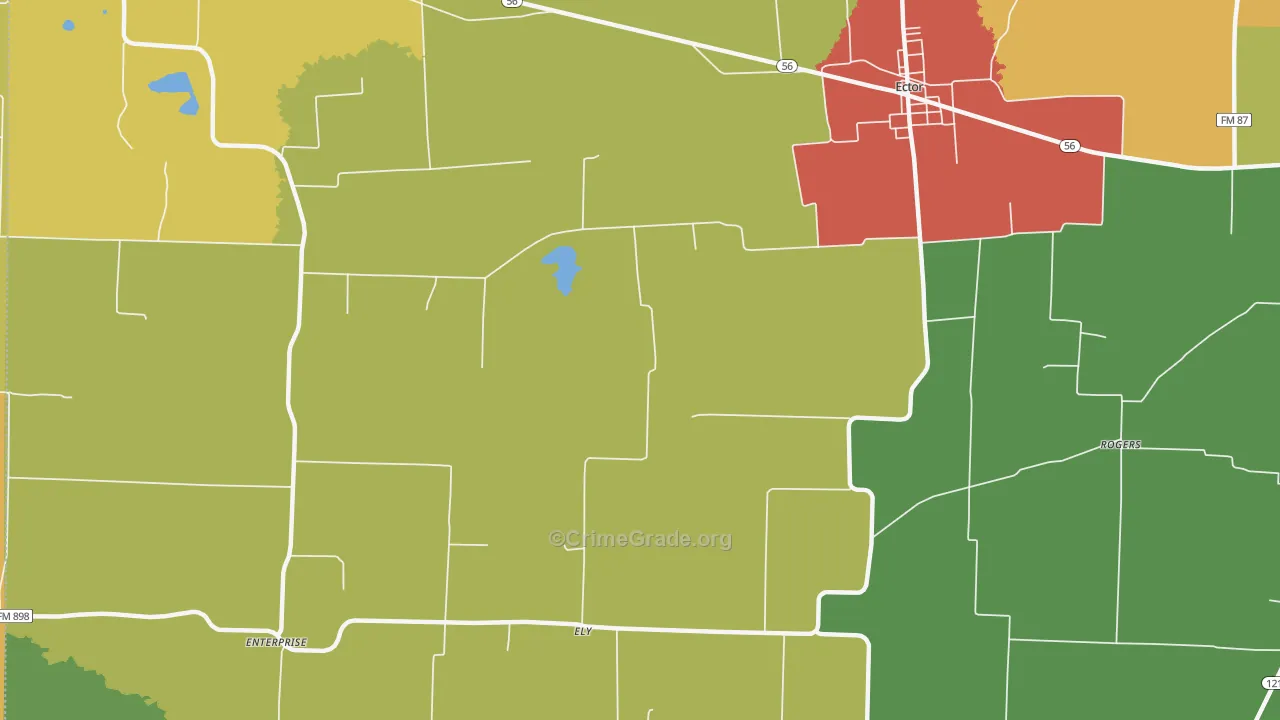 Ely, TX Map of Murder Rates
