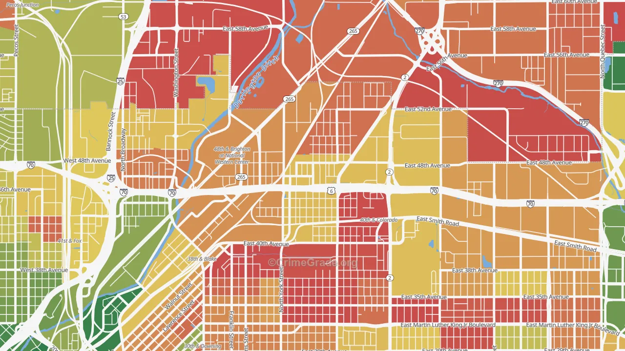 Elyria Swansea, Denver, CO Map of Murder Rates