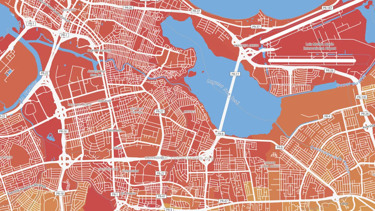 Embalse San Jose, San Juan, PR Map of Murder Rates