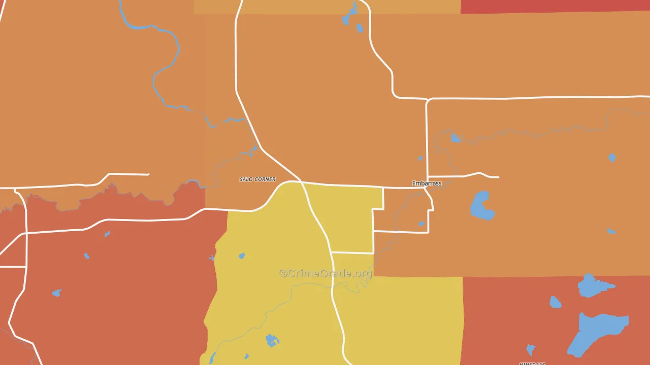 Embarrass, MN Map of Murder Rates