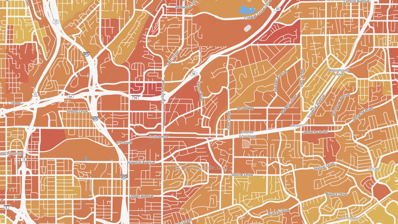 Emerald Hills, San Diego, CA Map of Murder Rates