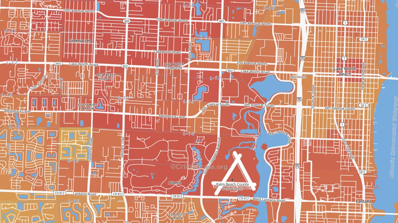Emerald Lake-Miami, Lake Worth, FL Map of Murder Rates