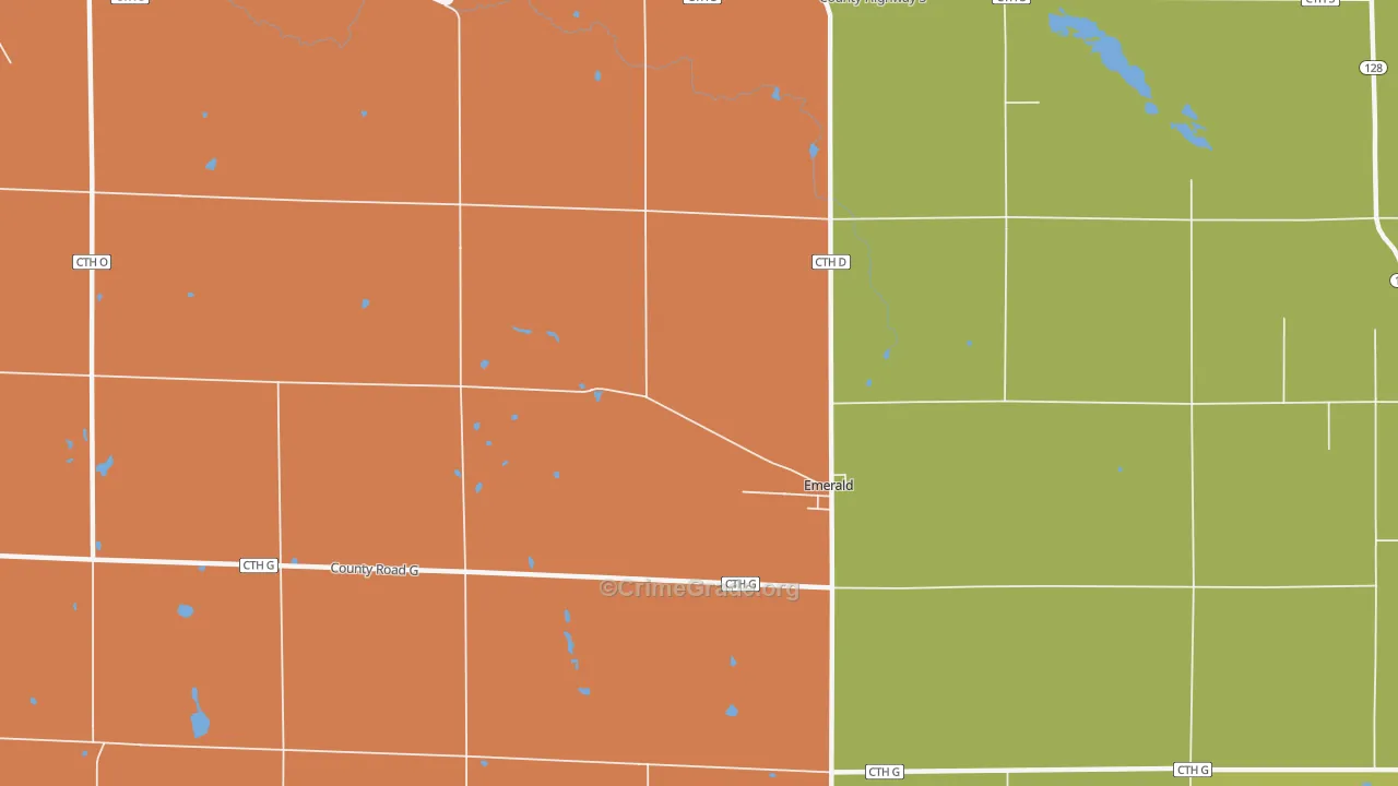 Emerald, WI Map of Murder Rates