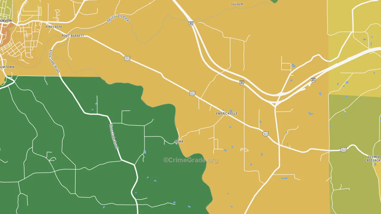 Emerickville, PA Map of Murder Rates