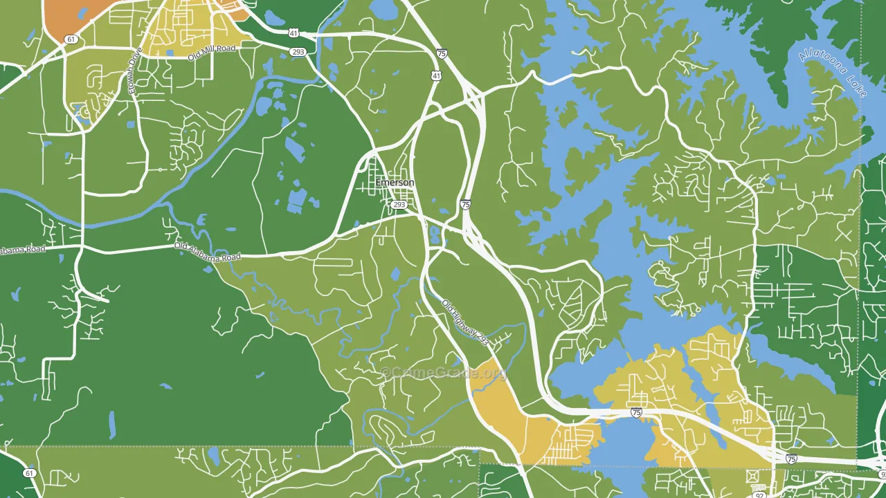 Emerson, GA Map of Murder Rates