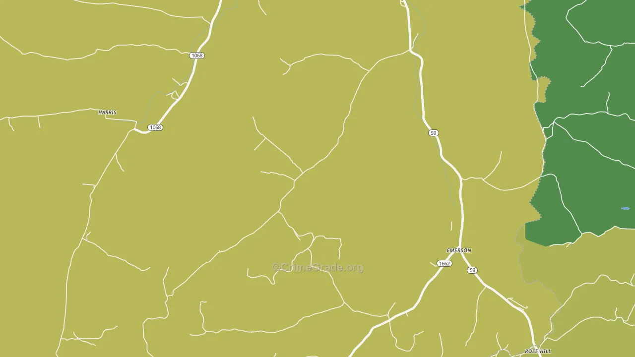 Emerson, KY Map of Murder Rates