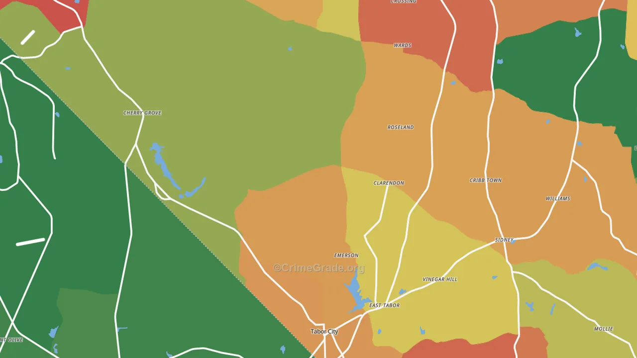 Emerson, NC Map of Murder Rates