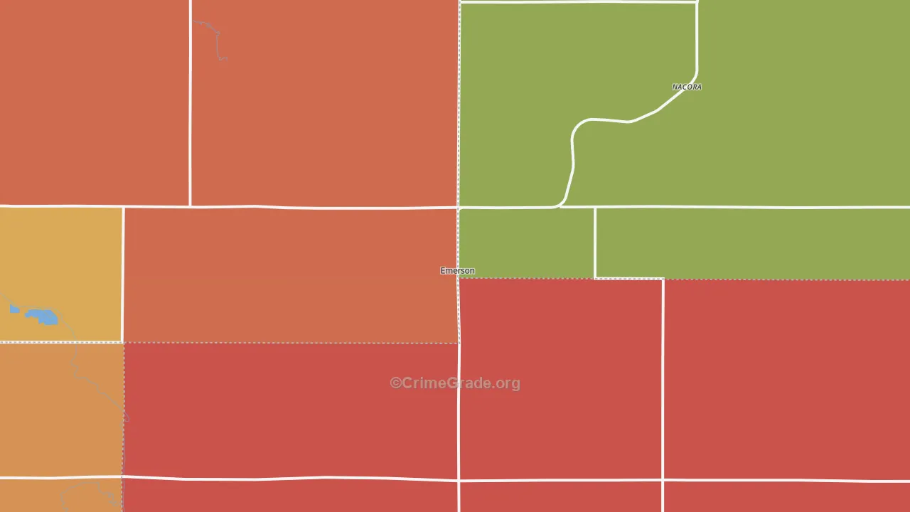 Emerson, NE Map of Murder Rates