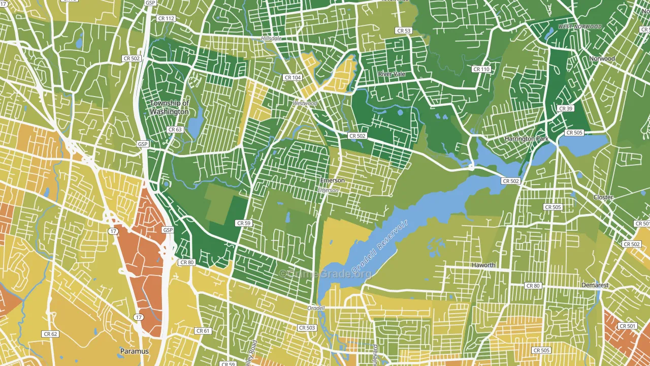 Emerson, NJ Map of Murder Rates