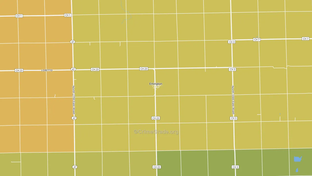 Emington, IL Map of Murder Rates