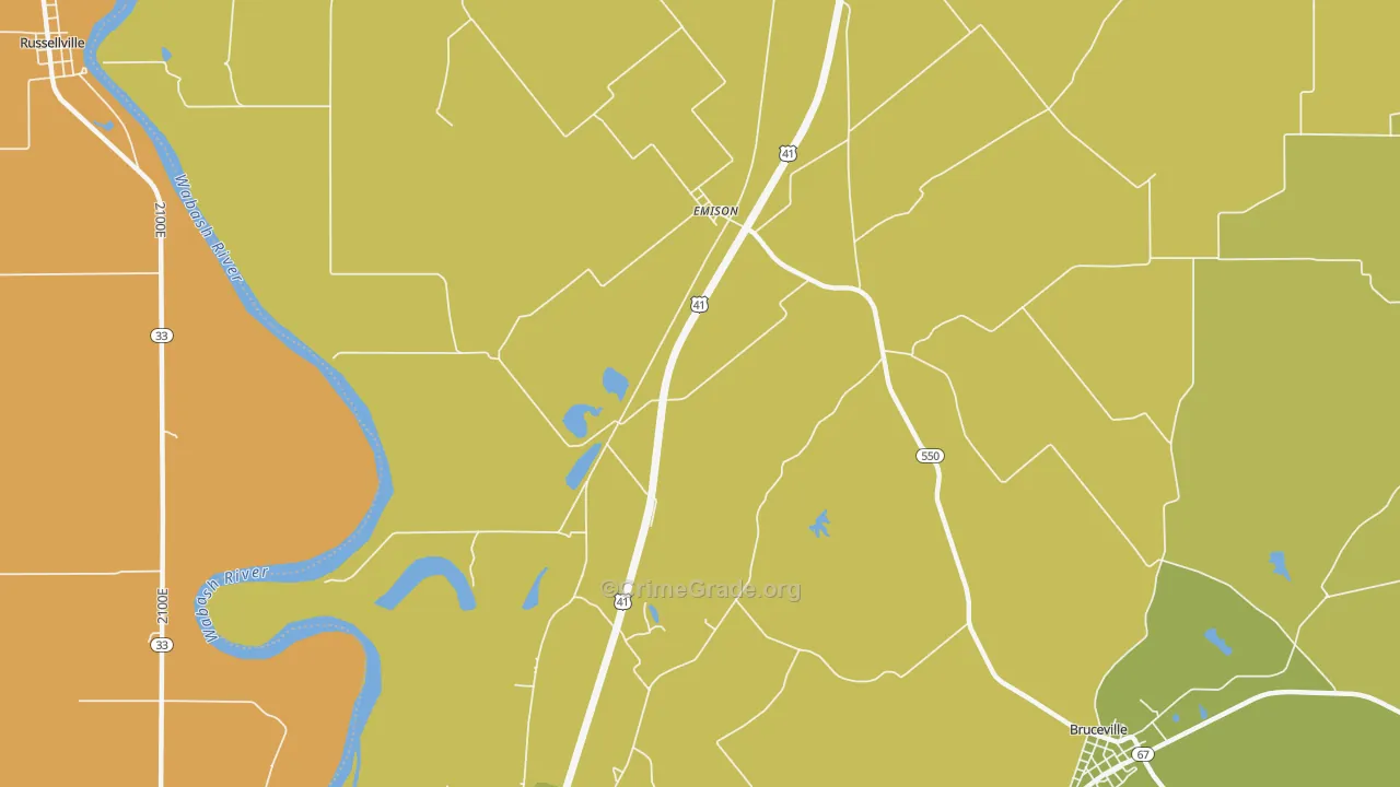 Emison, IN Map of Murder Rates