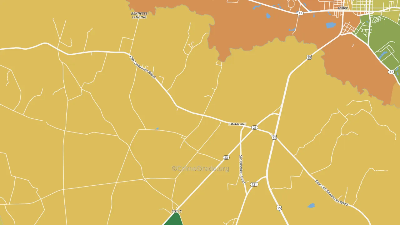 Emmalane, GA Map of Murder Rates