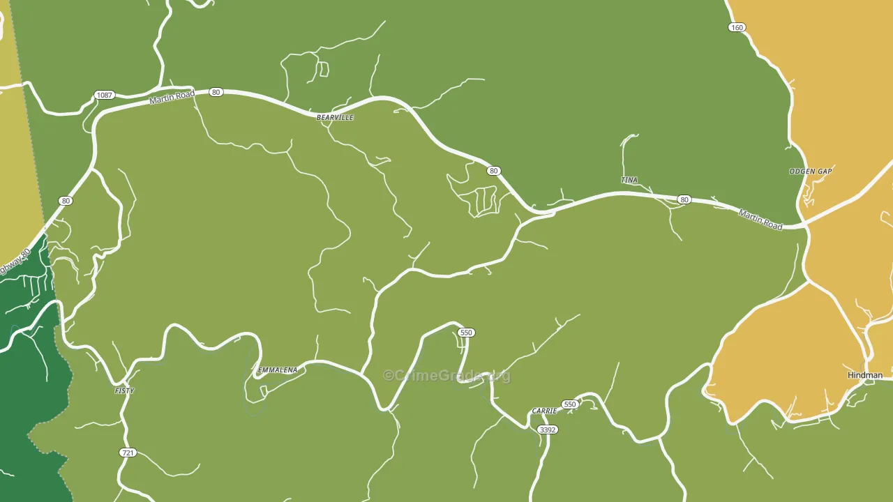 Emmalena, KY Map of Murder Rates