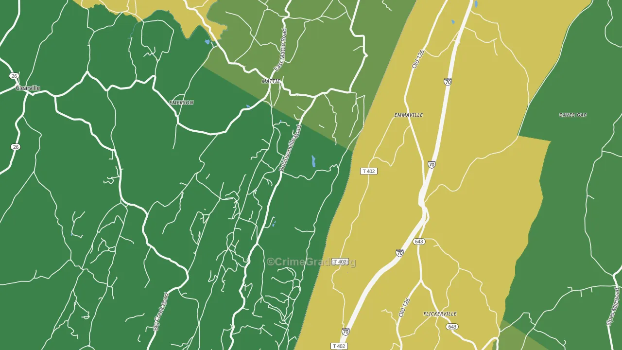 Emmaville, PA Map of Murder Rates