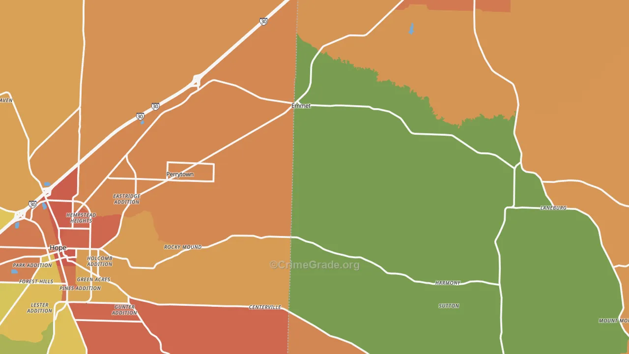 Emmet, AR Map of Murder Rates