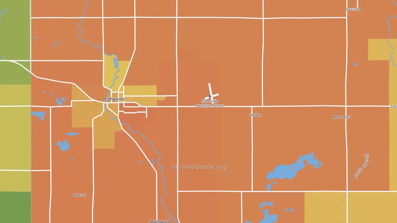Emmet County, IA Map of Murder Rates