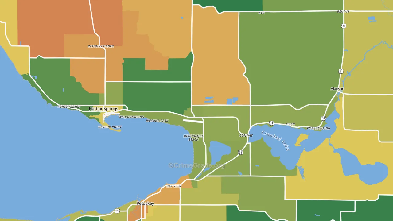 Emmet County, MI Map of Murder Rates