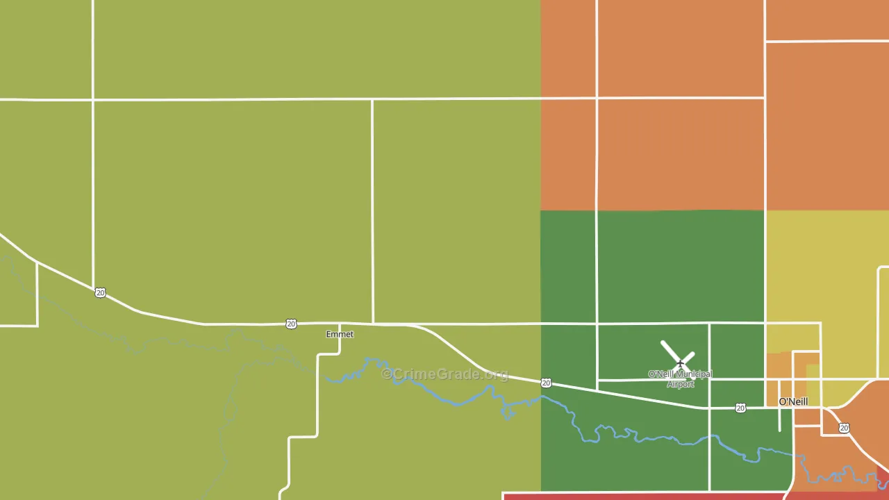 Emmet, NE Map of Murder Rates