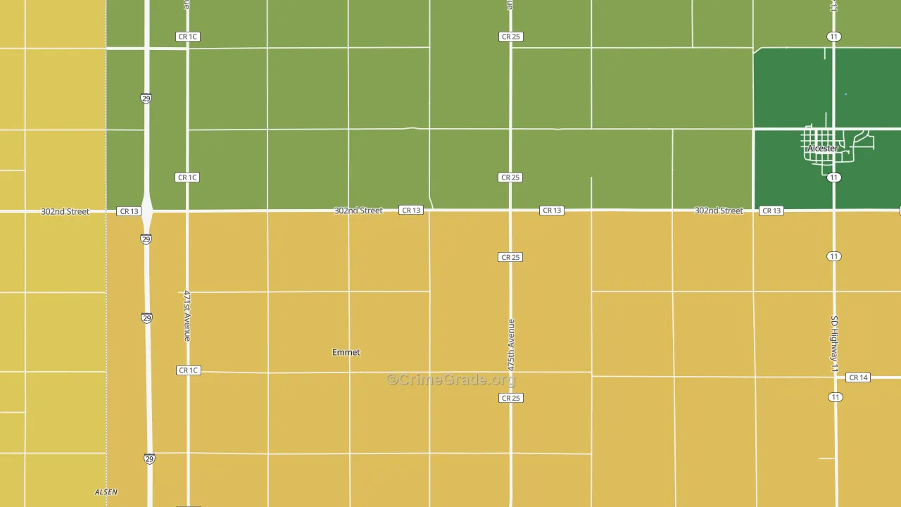 Emmet, SD Map of Murder Rates