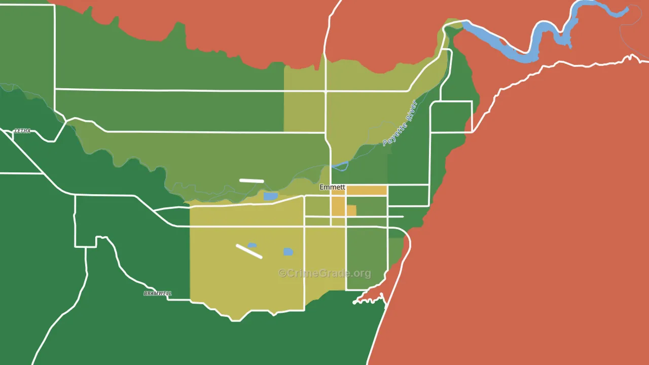 Emmett, ID Map of Murder Rates