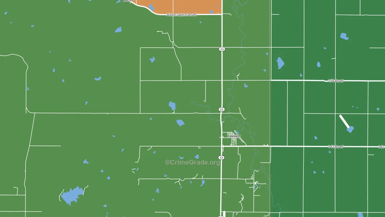 Emmett, KS Map of Murder Rates