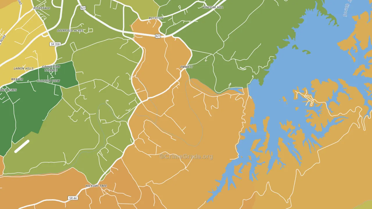 Emmett, TN Map of Murder Rates