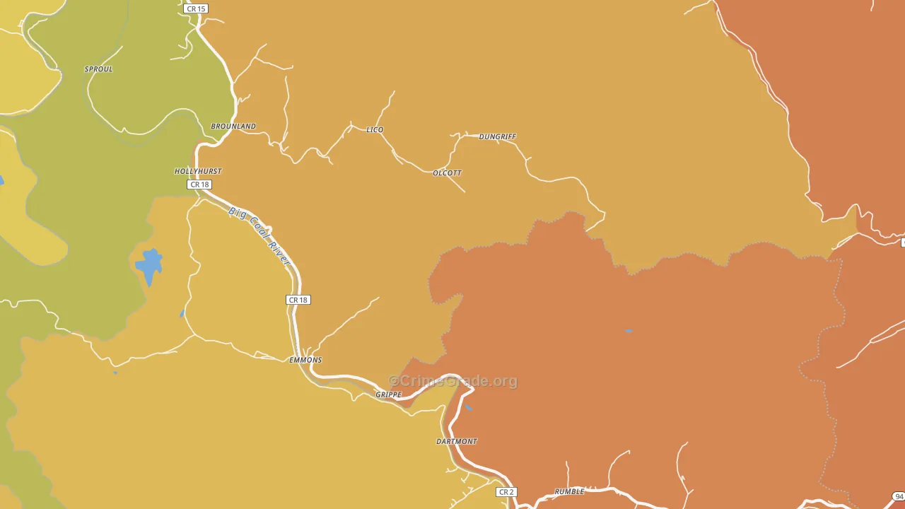 Emmons, WV Map of Murder Rates