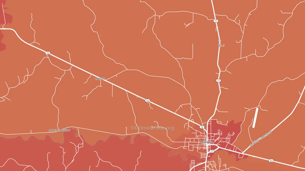 Emory, MS Map of Murder Rates