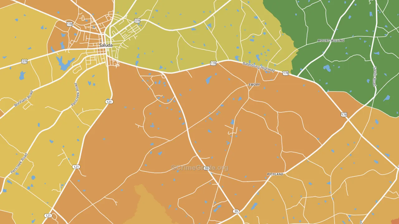 Emory, SC Map of Murder Rates