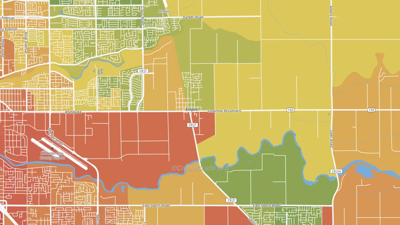 Empire, CA Map of Murder Rates