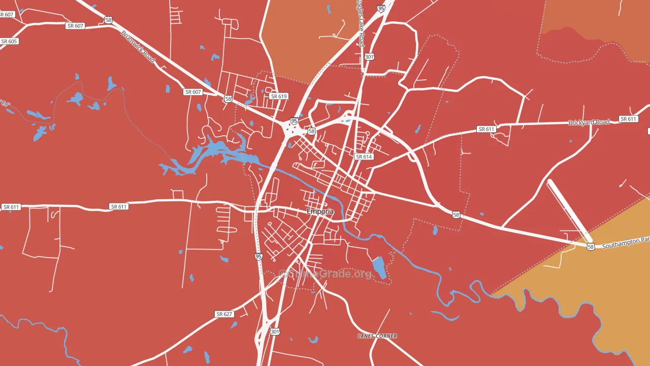 Emporia City, VA Map of Murder Rates