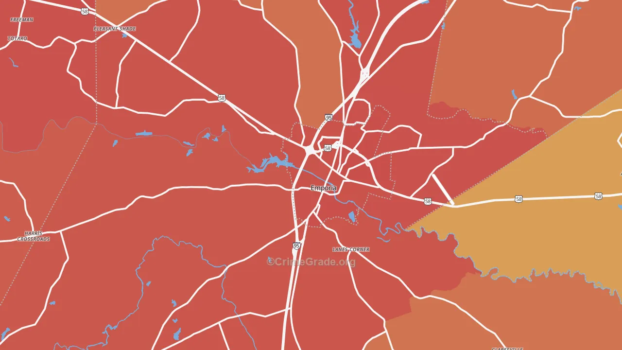 Emporia, VA Map of Murder Rates